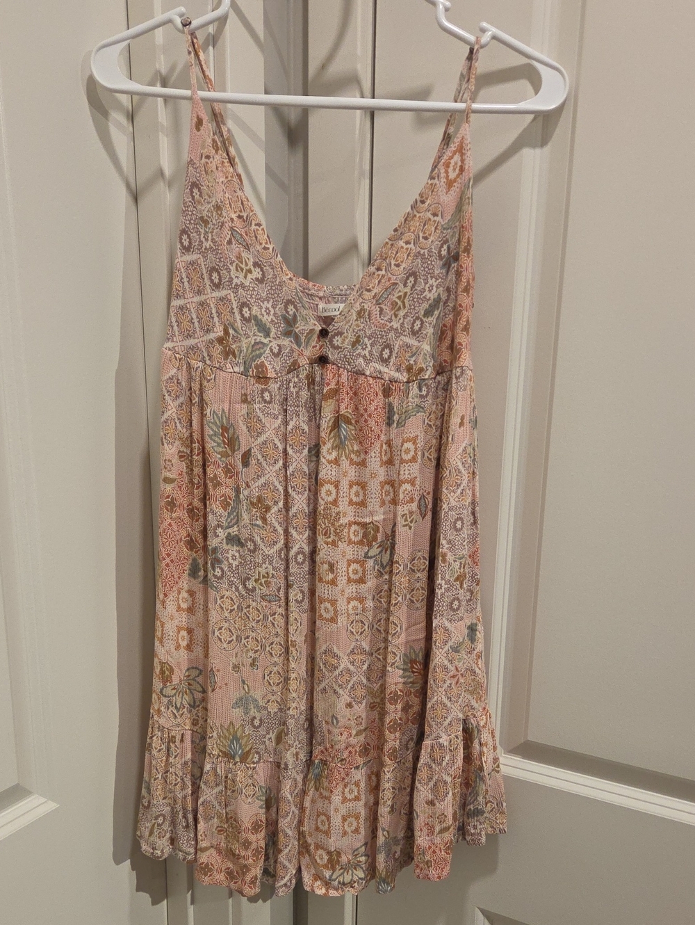 Boho Blush Floral Print Mini Sundress